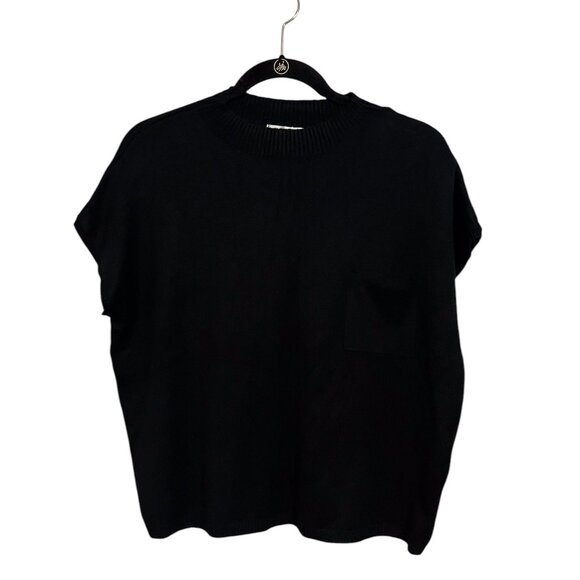 Ekouaer Black Knit Cap Sleeve Stretch Sweater Pullover Size: XL - Picture 3 of 8